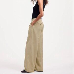 Madewell NWT - Harlow Wide-Leg Pant in Drapey Twill (Vintage Khaki)